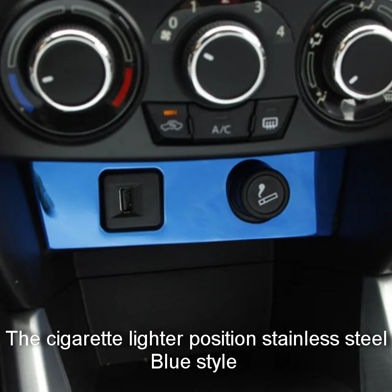 cigarette lighter bl Tonlinker наклейки для SUZUKI Vitara-18 автомобильный Стайлинг 1 шт. нержавеющая сталь центральная консоль интерьерные накладки наклейка - Название цвета: cigarette lighter bl