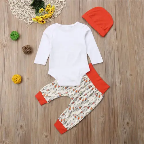 Осень 2018 3 шт. боди для новорожденных с длинным рукавом топы длинные брюки принтом