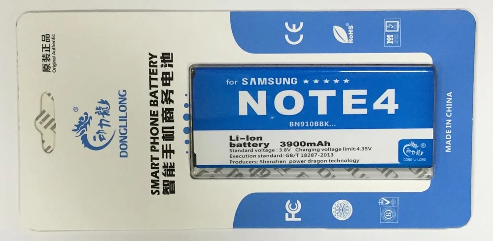 Запасная батарея EB BN910BBE для Samsung GALAXY NOTE 4 N910a N910u N910F N910H телефона NOTE4 3220mAh Donglilong|phone