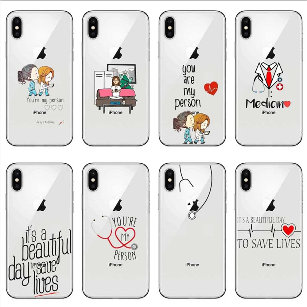 Ты мой человек Чехлы для iPhone X XS XR Макс 5 6 7 8 Plus S SE серые анатомии ТПУ Мягкий