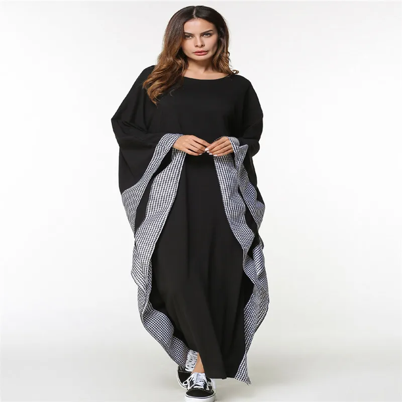 Модное женское мусульманское платье с длинным рукавом Islamic Abaya Jilbab винтажный коктейльный Макси кафтан
