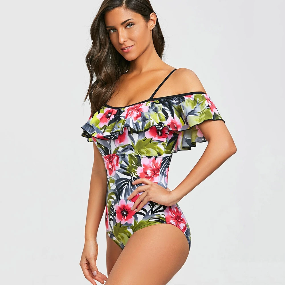 Купальник Для женщин 2019 Одна деталь рюшами купальник женский цельный костюм