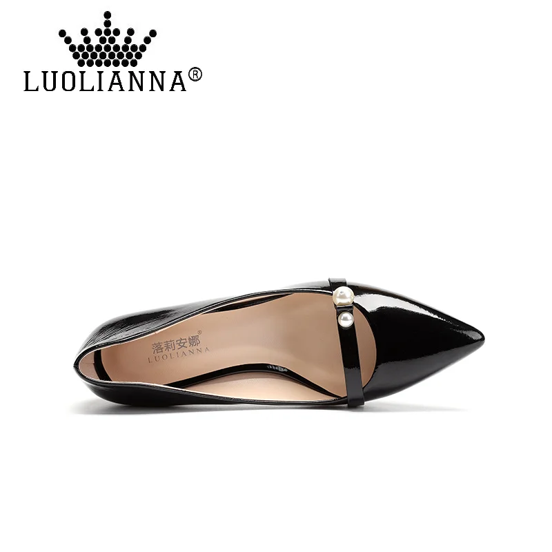 Luolianna Для женщин классические туфли квадратный каблук Лакированная кожа