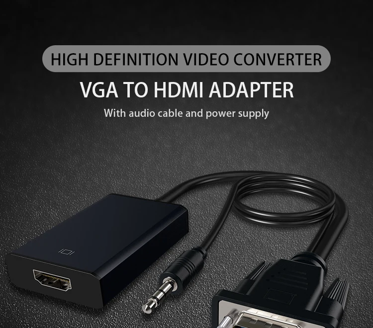 GCX преобразователь из VGA в HDMI с аудио 1080P VGA2HDMI видео адаптер для ПК в HD ТВ проектор VGA штекер в HDMI Женский ТВ адаптер