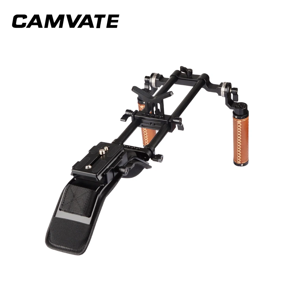 Cammate Pro видеокамера Наплечная установка с Manfrotto QR Базовая пластина и ARRI Rosette двойная рукоятка C2064