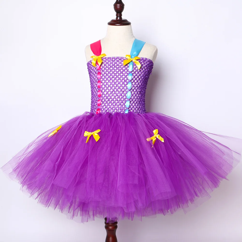 Платье-пачка для девочек фиолетовое Тюлевое платье принцессы детское дня