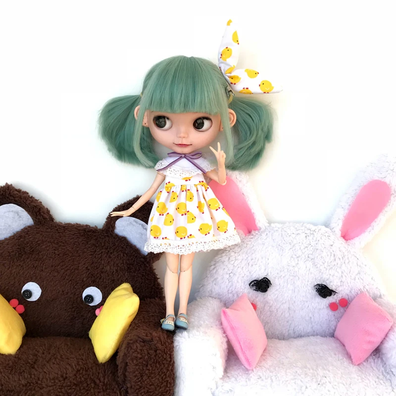 1 комплект 1/6 повязка на голову с милым куриным рисунком куклы + платье для Blyth Azone