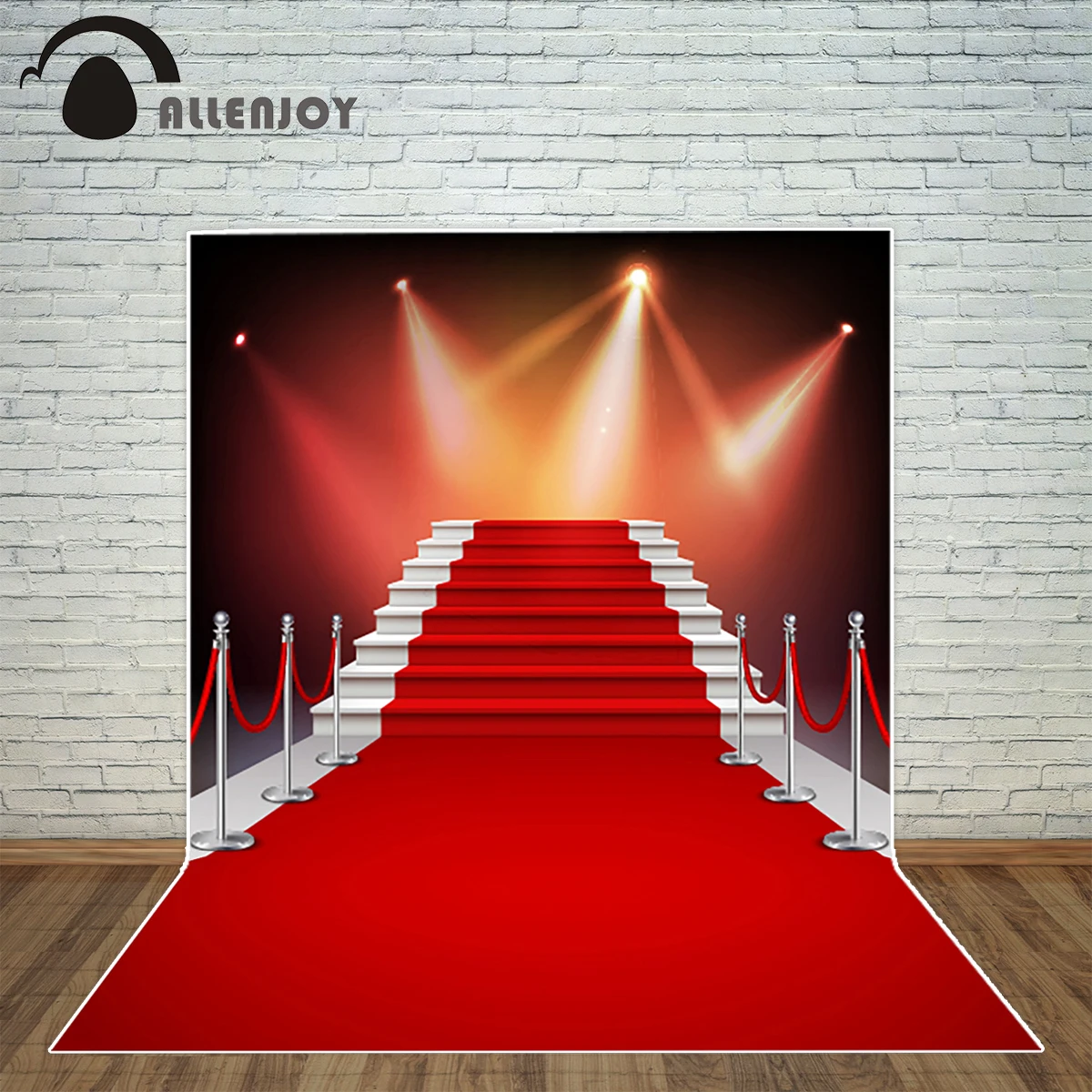 Allenjoy фон для фотосъемки белая лестница красный ковер реалистичный фотостудии