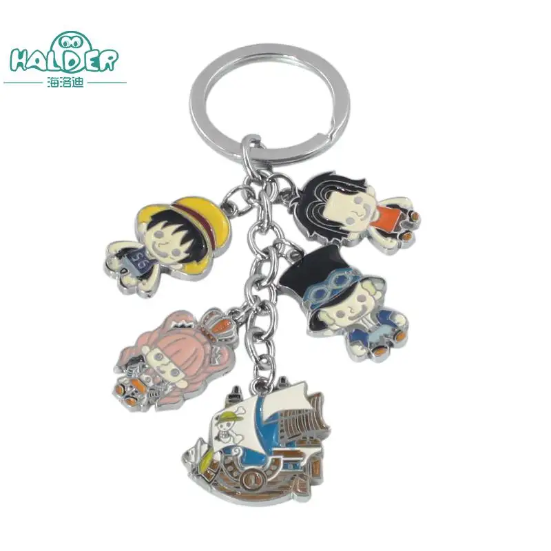 Halder one piece Череп фигурки из сплава металла брелок металлический кулон цвет аниме мультфильм косплей брелок цепочка для ключей для фанатов