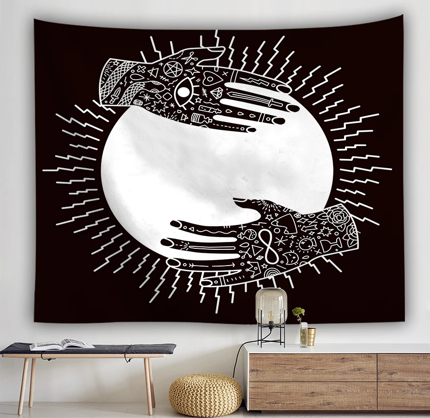 Настенный Гобелен Таро с Луной расшитый звездами полиэфирные тканевые гобелены