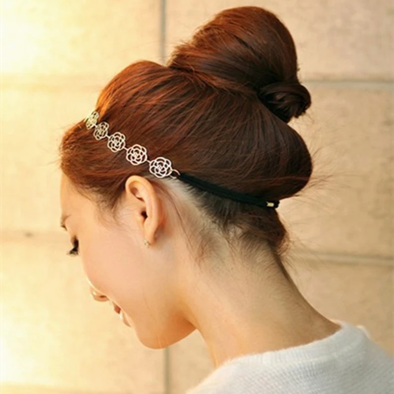 Специальная позолоченная эластичная лента для волос в форме оливкового листа