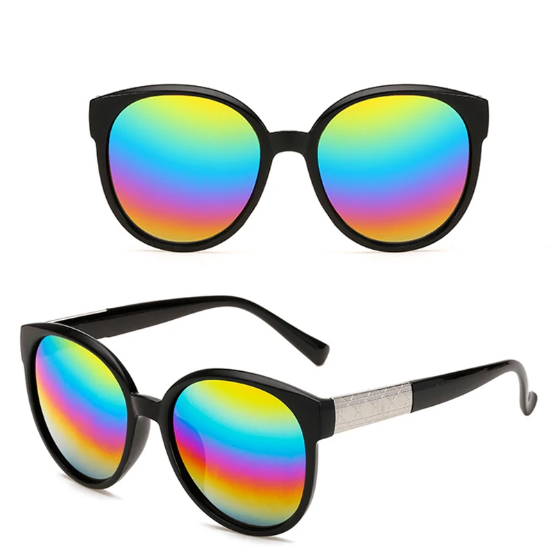 

Fashion 2017 New Printed Frame round Sun Glasses 8 Colors Summer Cat Eye Sunglasses Women Brand Designer retro de sol