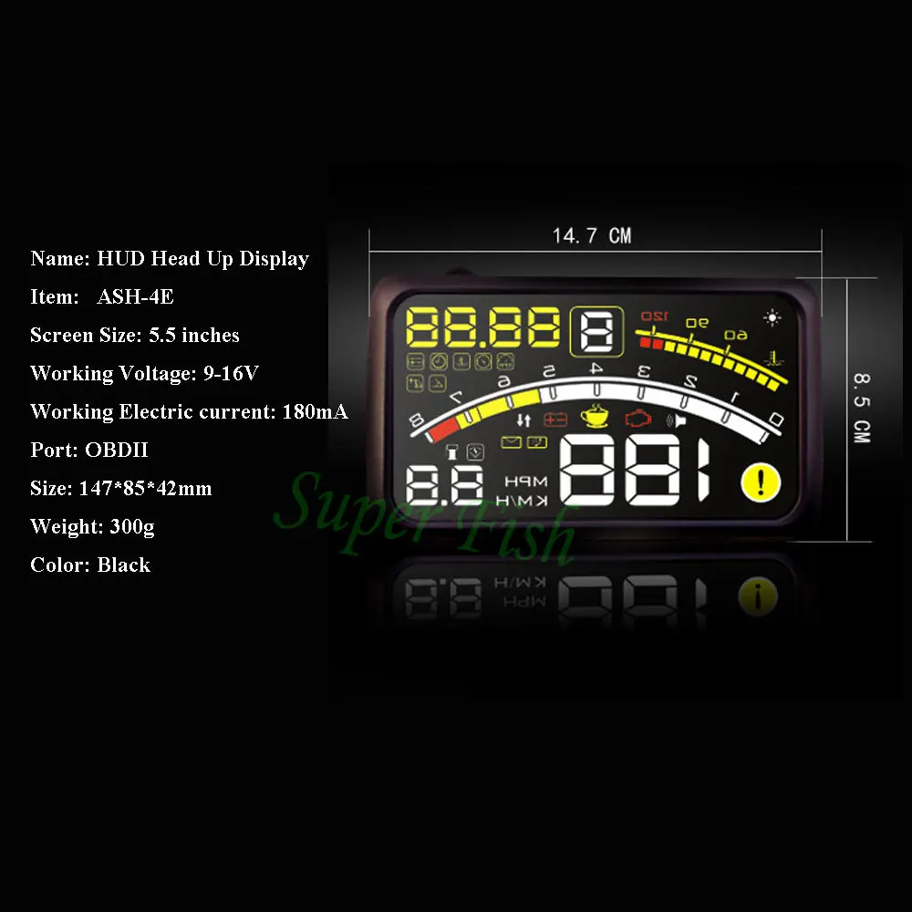 5 ''дисплей с головкой obd hud Дисплей Автомобильный gps Спидометр 2 дисплей tpms tmps