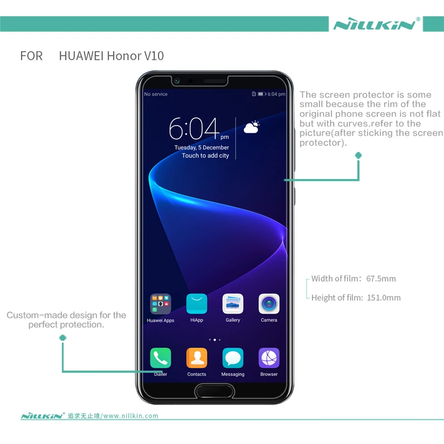 2 шт./лот Huawei Honor V10 NILLKIN кристально прозрачная защитная пленка или Антибликовая