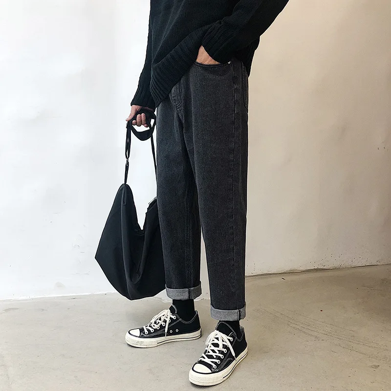 

2019 New Street Style Jeans Male Korean version of the Trend Straight Pants Chic Korean Style