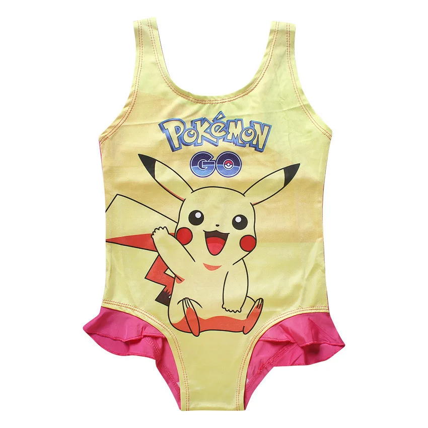 Девочка мультфильм игры pokemon go Пикачу бикини one piece Плавание Лук Одежда для