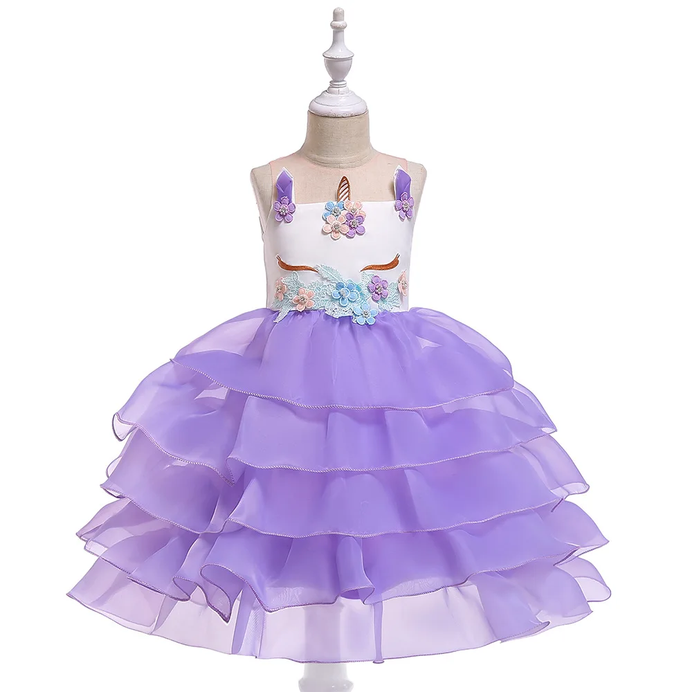 2019 New Princess TUTU Dress up Costume Kids Cosplay Unicorn Pony Girls Halloween Fantasy Clothes Wig With Horns | Детская одежда и