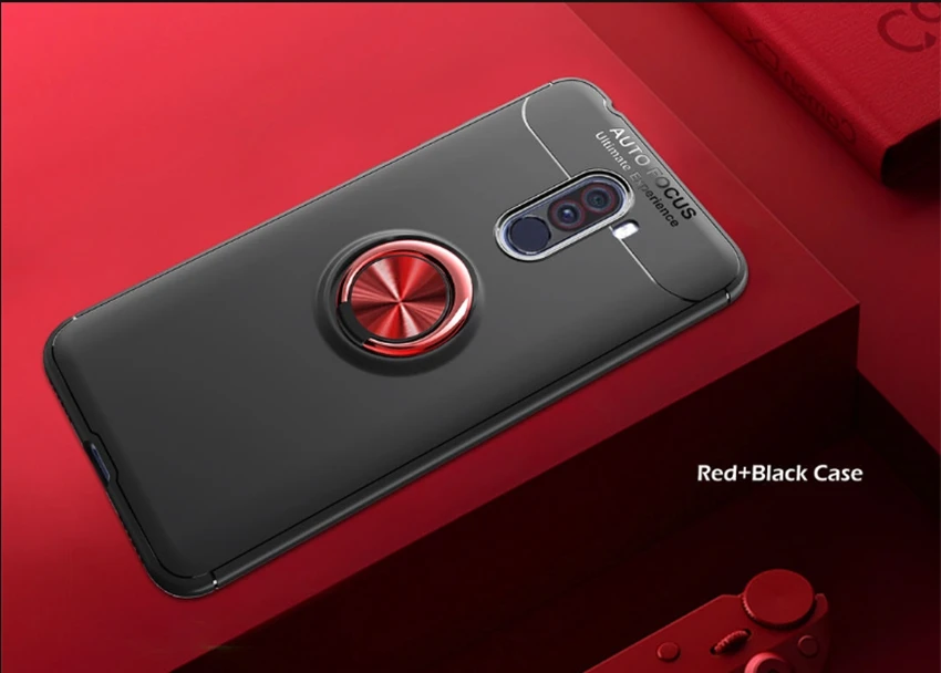 Для Xiaomi Pocophone F1 автомобильный магнитный держатель для колец чехол для Pocophone F1 TPU Автофокус Невидимый палец кольцо гибридный автомобиль Hodeler