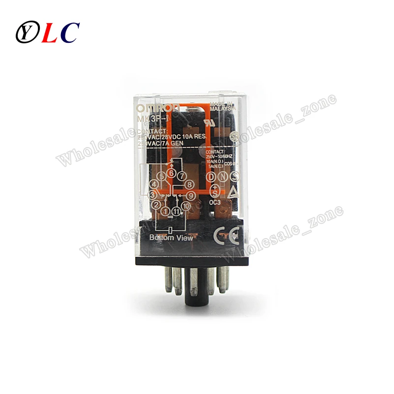Оригинальный электромагнитный Мощность реле MK3P 1 AC 220V 10A 11Pin AC220V|power relay|ac power relay220v