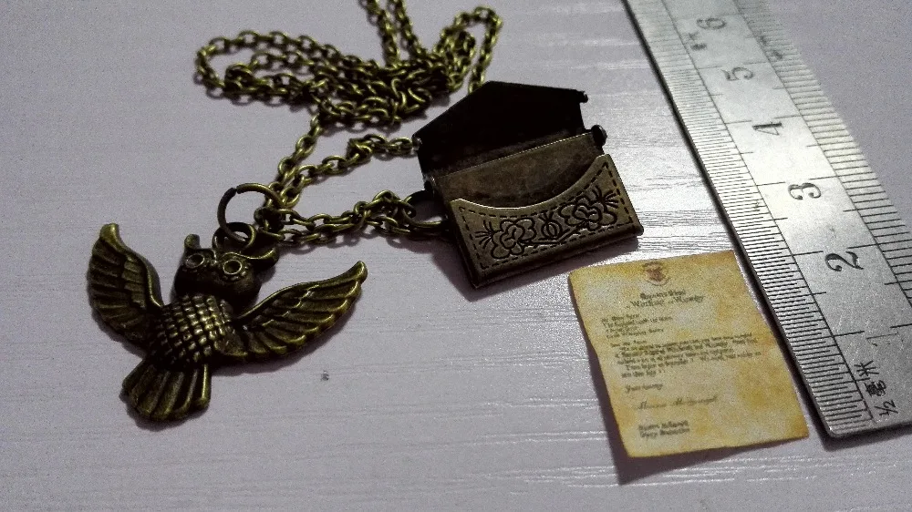 Поклонники HP письмо о приеме Хогвартса + конверт ожерелье в виде совы подарок на