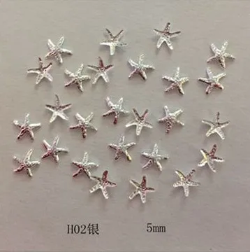 1000 шт золотые, серебряные, медные гвозди, серия японского океана, заклепки, блестящий металлический скраб, дизайн, очаровательные 3D украшения для ногтей, сделай сам, наклейки для ногтей - Цвет: H02 silver