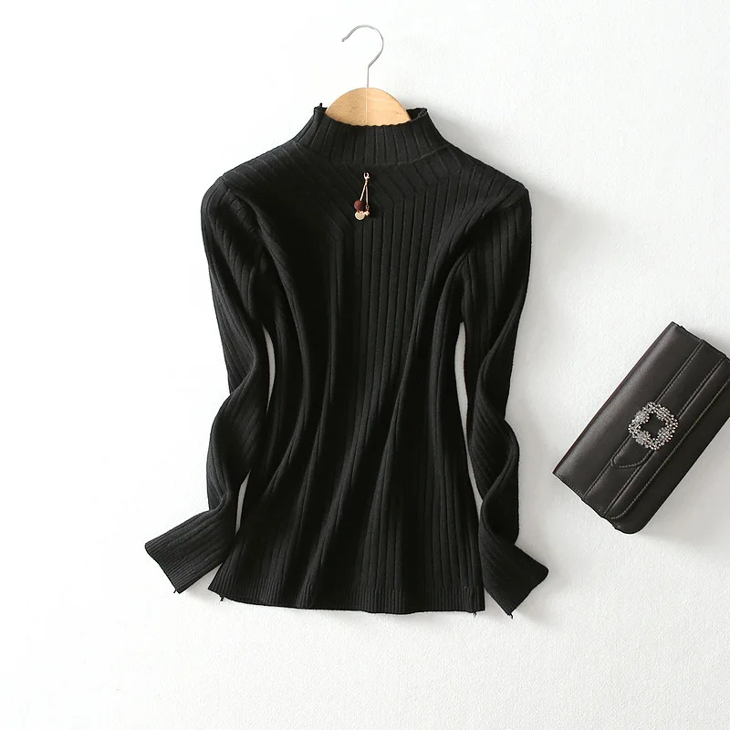 Turtleneck Sweater 2018 Autumn Winter Women Fashion Tops Solid Slim Elasticity Pullovers Long Sleeve Jumper Pull Femme Clothing | Женская