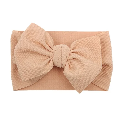 blush Нейлоновые банты повязки для детей девочек 30 цветов Эластичные Головные уборы дети цельный тюрбан бант аксессуары для волос kidocheur - Цвет: blush