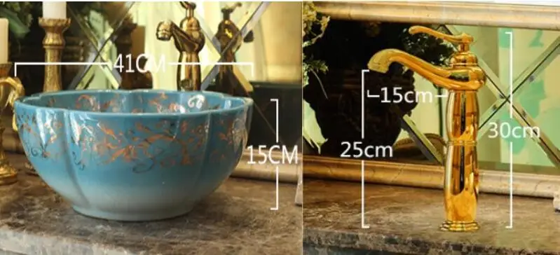 Jingdezhen Керамические выше счетчик бассейна Искусство Круглый Европейский современный минималистский ванной раковина, умывальник изделие LO620419
