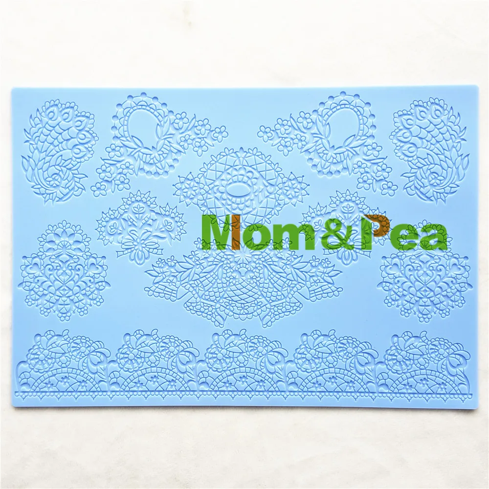 Mom& Pea GX204 цветы кружева коврик украшения торта помадка торт 3D формы пищевого качества силиконовые формы