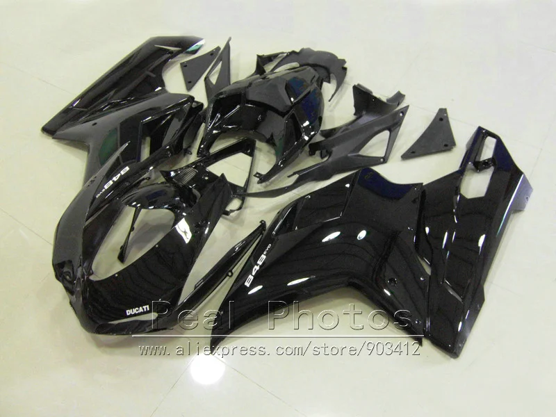 

Free customize fairings for Ducati 848 1098 07 08 09 10 11 glossy black motorcycle fairing kit 848 1098 2007-2011 HZ11