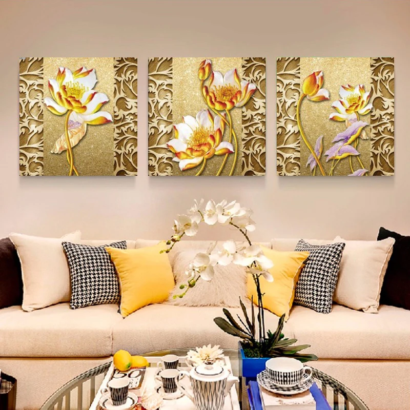 Home Decor Wall Art Холст Живопись Lotus Дешевые Современные картины Картины на холсте