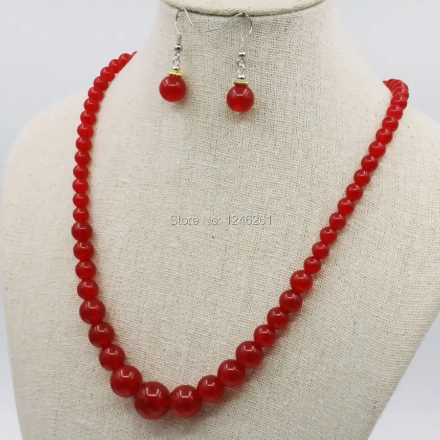 Цепочка с подвеской и серьги из натурального камня 6 14 мм|fashion jewelry set|jewelry setsjewelry sets