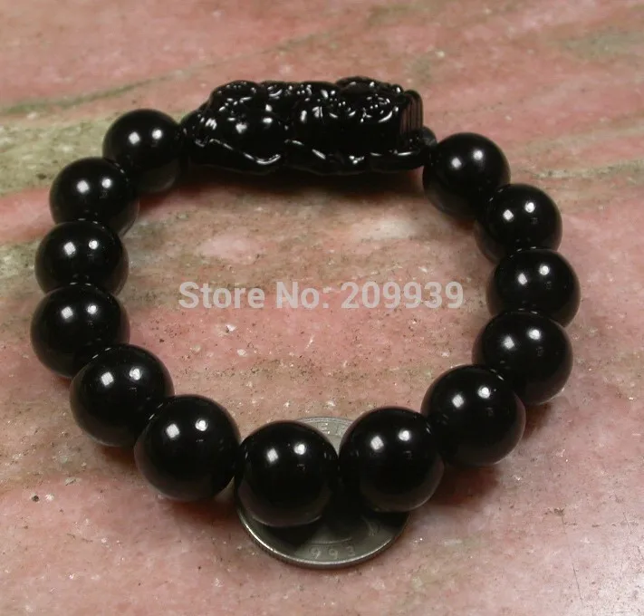 10pc CHINESE Black stone Bead Dragon Pi Xiu Coin Feng Shui Bracelet | Украшения и аксессуары