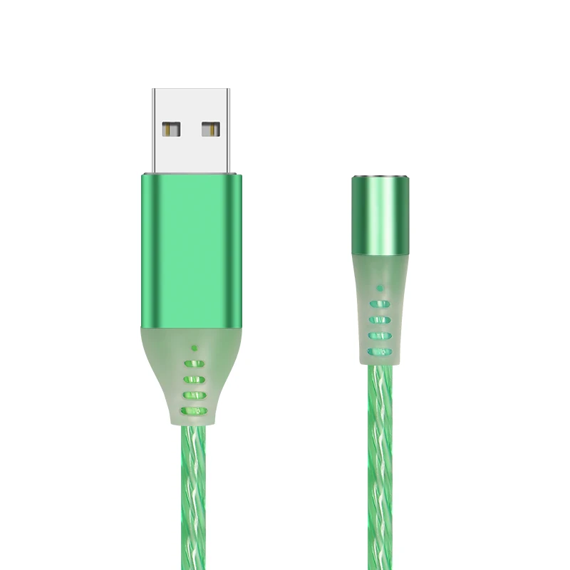 KingFriend Магнитный светодиодный светильник USB кабель передачи данных для быстрой зарядки зарядное устройство Micro USB кабель type C кабель для Xiaomi huawei iphone X - Цвет: only Green Cable