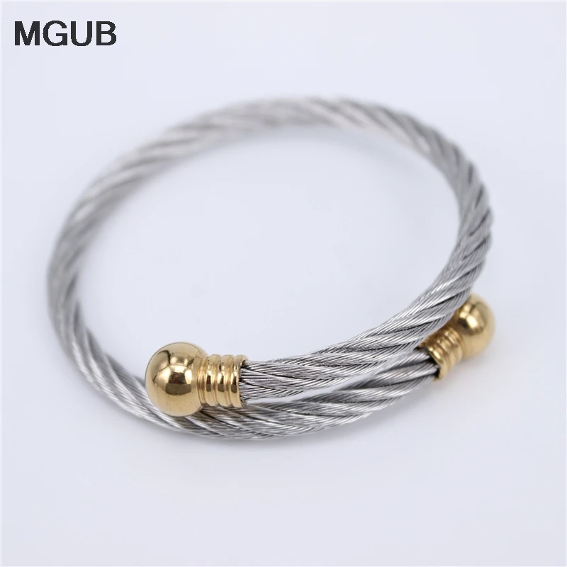 Wholesale Factory Price Three styles Adjustable Open Cuff Men Women Bracelets Trendy Stainless Steel Simple Bangles LH752