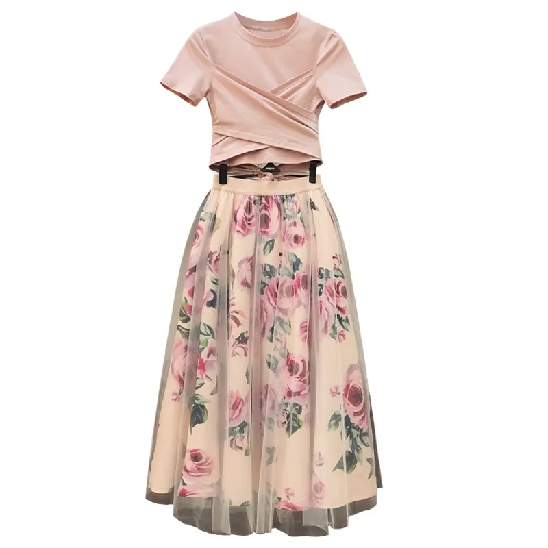 Женский комплект из 2 предметов элегантный подиумный Асимметричный укороченный