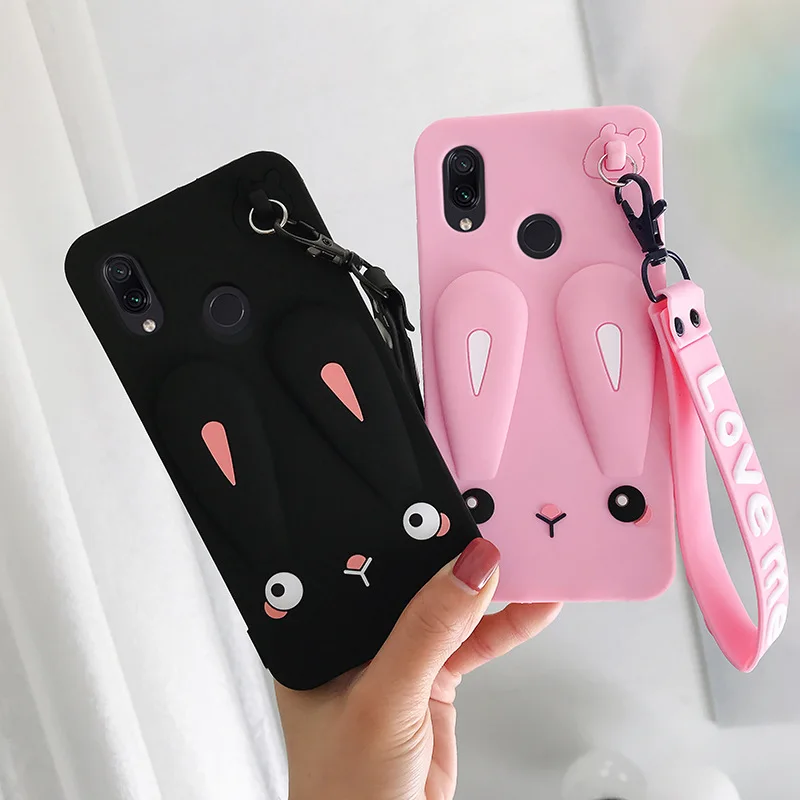Чехол для Xiaomi Redmi Note 7 mi 9 mi 9SE mi 8 очаровательный телефон безопасный силиконовый массажер чехол для телефона с милым коротким шнурком