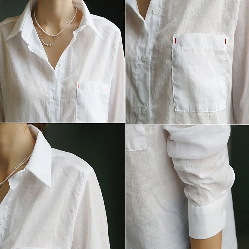 Женские блузки модные хлопковые Camisa с v-образным вырезом летние льняные деловые