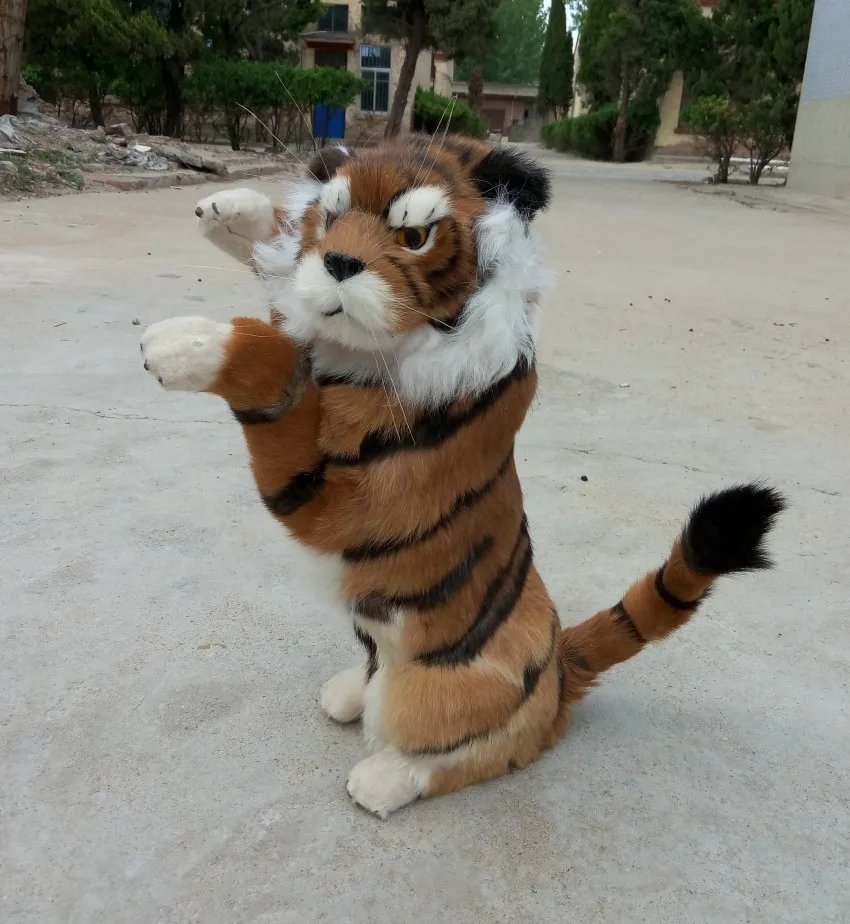 

creative simulation tiger toy resin&fur lucky standing tiger model gift 45x26cm 1030