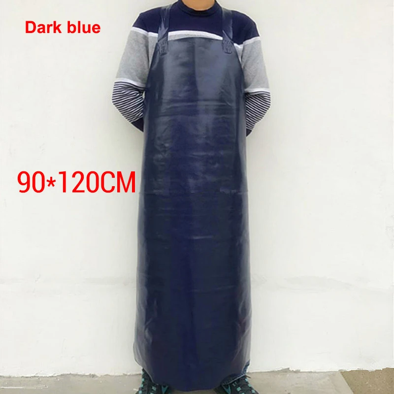 Dark Blue90x120 Водонепроницаемый Фартук износостойкий маслостойкий утолщенный рабочие фартуки Анти-кислотные и щелочи промышленный камень Заводская защитная одежда - Цвет: Dark Blue90x120