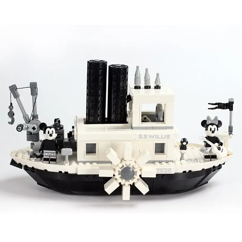 H & HXY 3025 842 штук идеи Steamboat Willie Movie fit legoings 21317 строительные блоки кирпичи игрушки