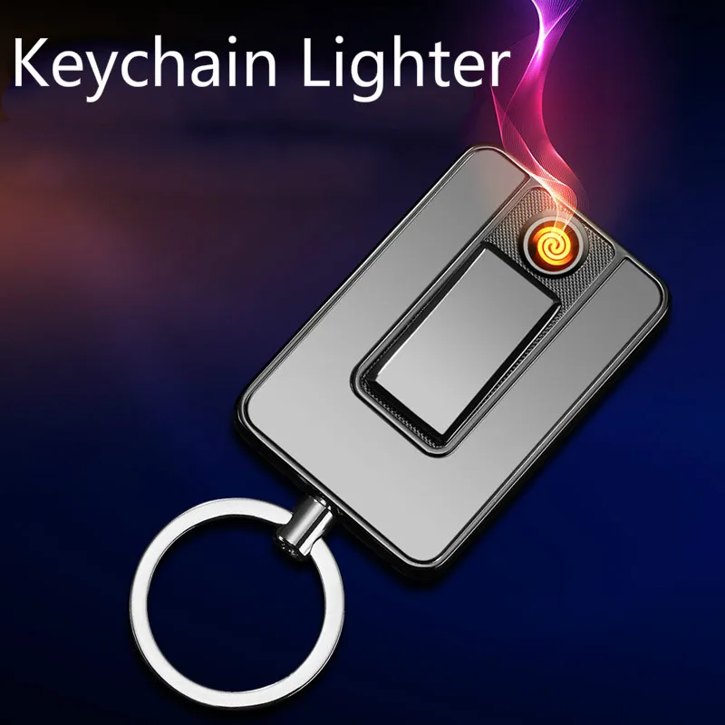 USB зарядка Металлическая Зажигалка Выдвижной креативный электронагревательный провод Прикуриватель ветрозащитный брелок личность подарок для человека