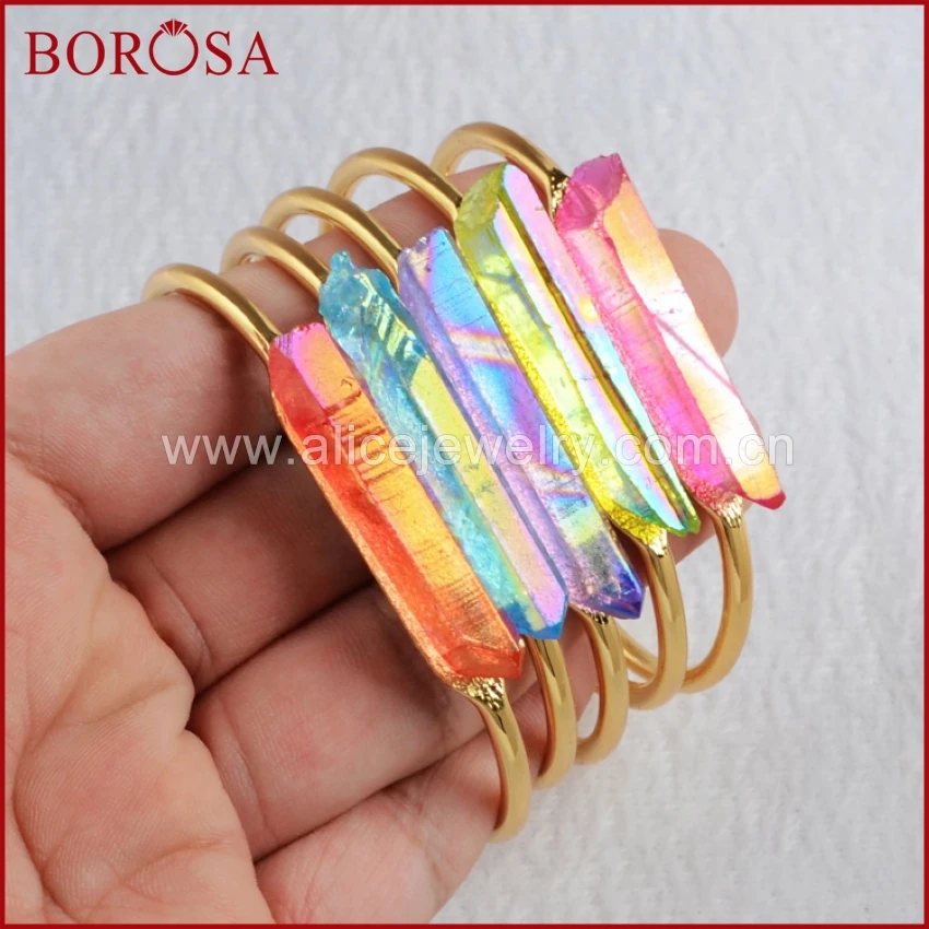 BOROSA Бесплатная доставка друзные манжеты желтое золото гальваническое