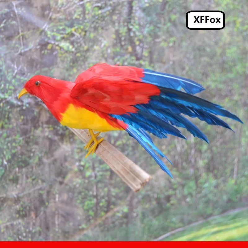 

new simulation red&yellow bird model foam&furs lifelike wings bird doll gift about 22cm xf0588