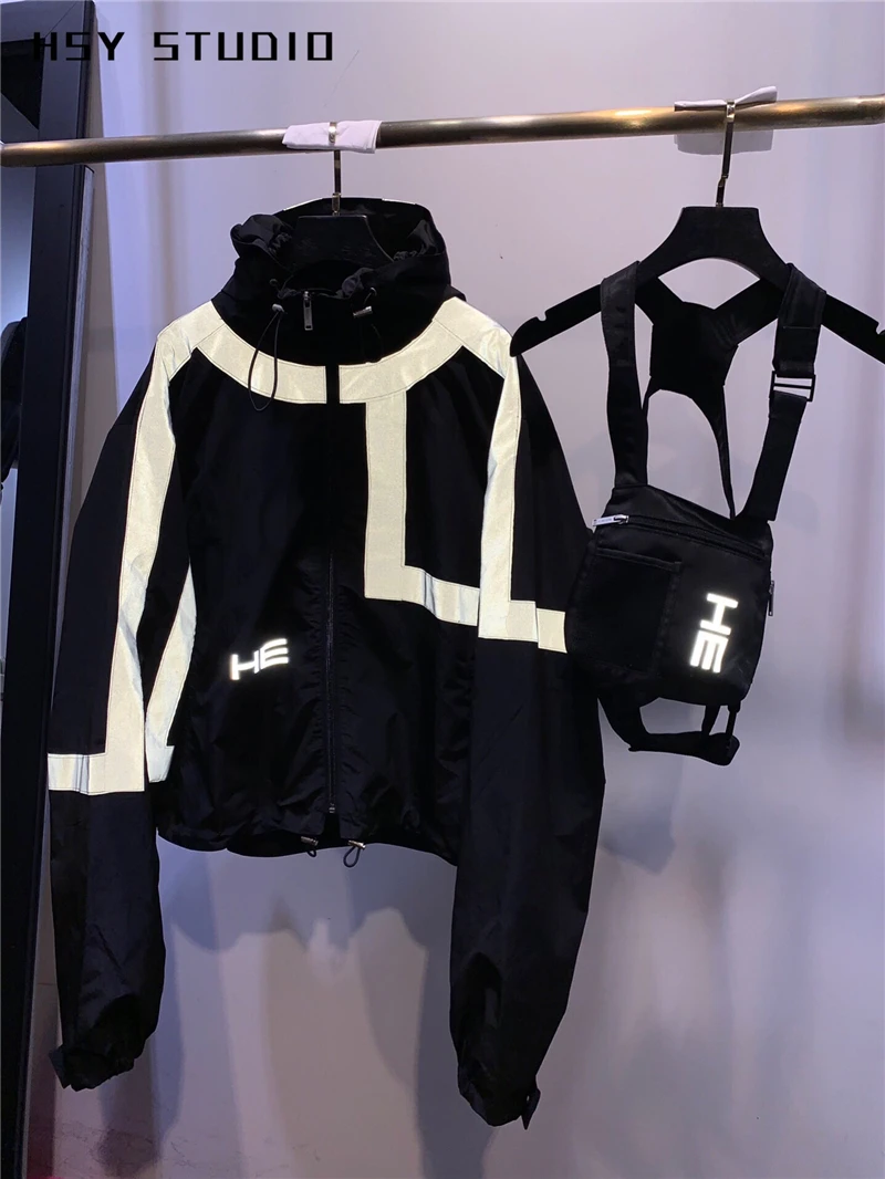 【HSY studo】2019 летняя новая трендовая Светоотражающая тонкая женская куртка с