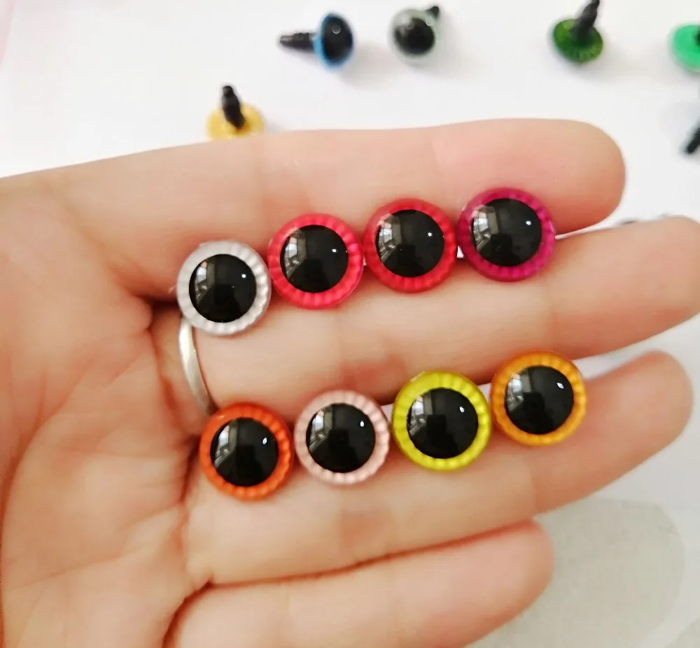 new items 12mm/14mm/15mm handcraft paint glitter toy safety eyes with white washer for diy doll findings-40pcs/lot | Игрушки и хобби