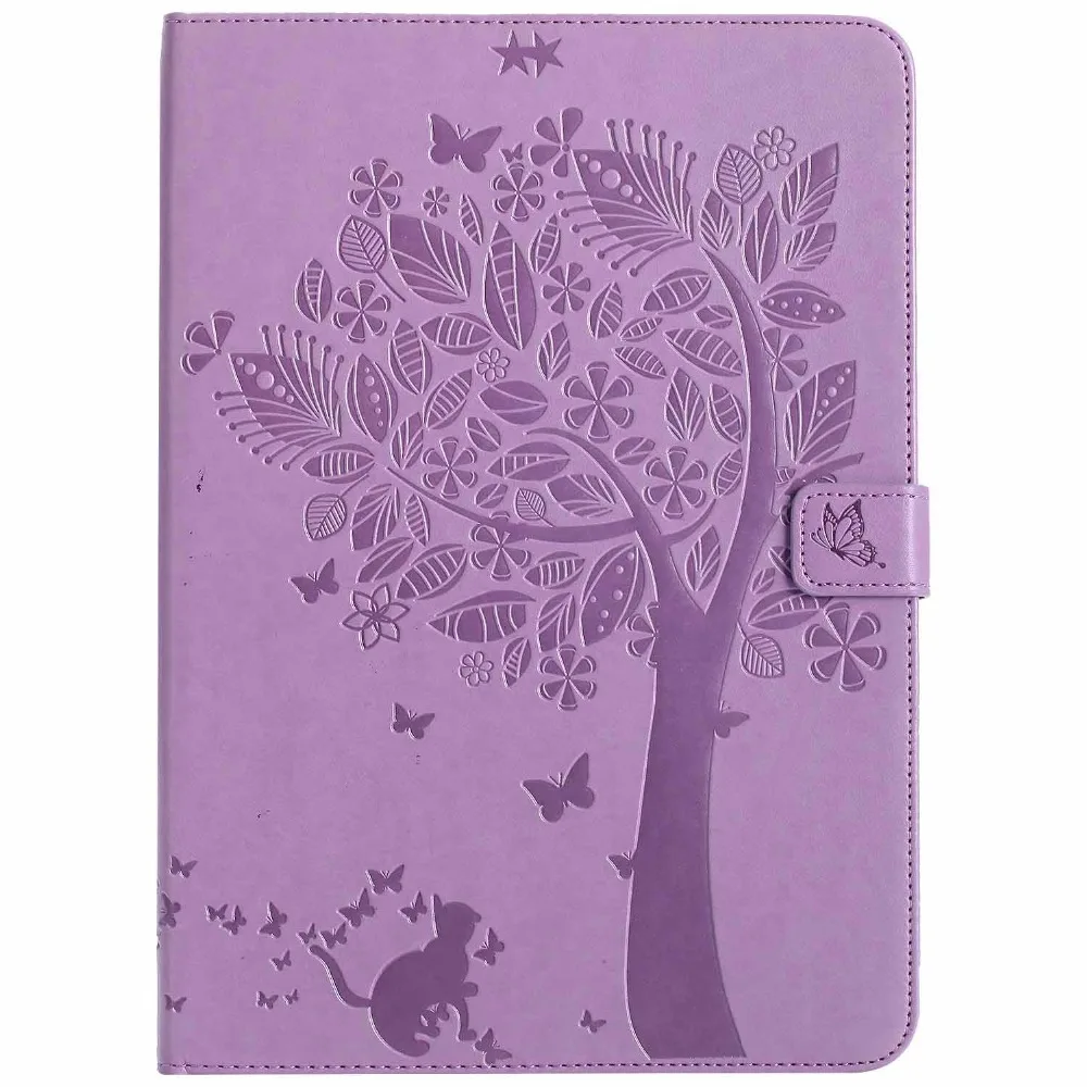 Для Coque iPad Air 2 Чехол кошка из тисненой искусственной кожи Магнитная застежка Стенд чехол автовключение/сна Smart Cover для iPad Air2/Air 1