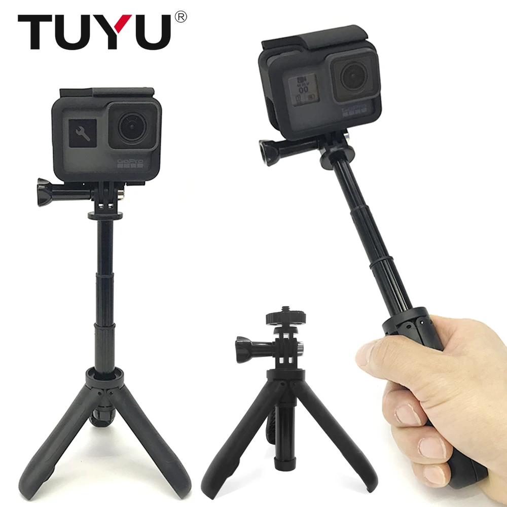Ручной мини штатив TUYU селфи палка выдвижной монопод для GoPro Max Hero 9 8 7 6 5 Insta360 OneR One X2