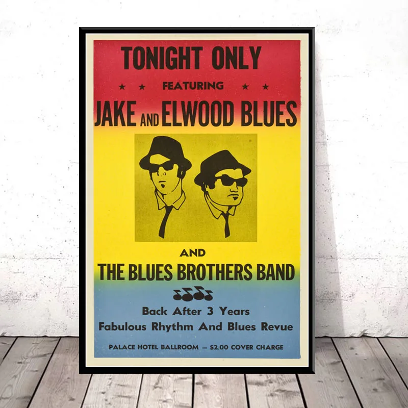 P646 The Blues Brothers 1980 Ретро Винтаж фильм с принтом музыкальной группы живопись