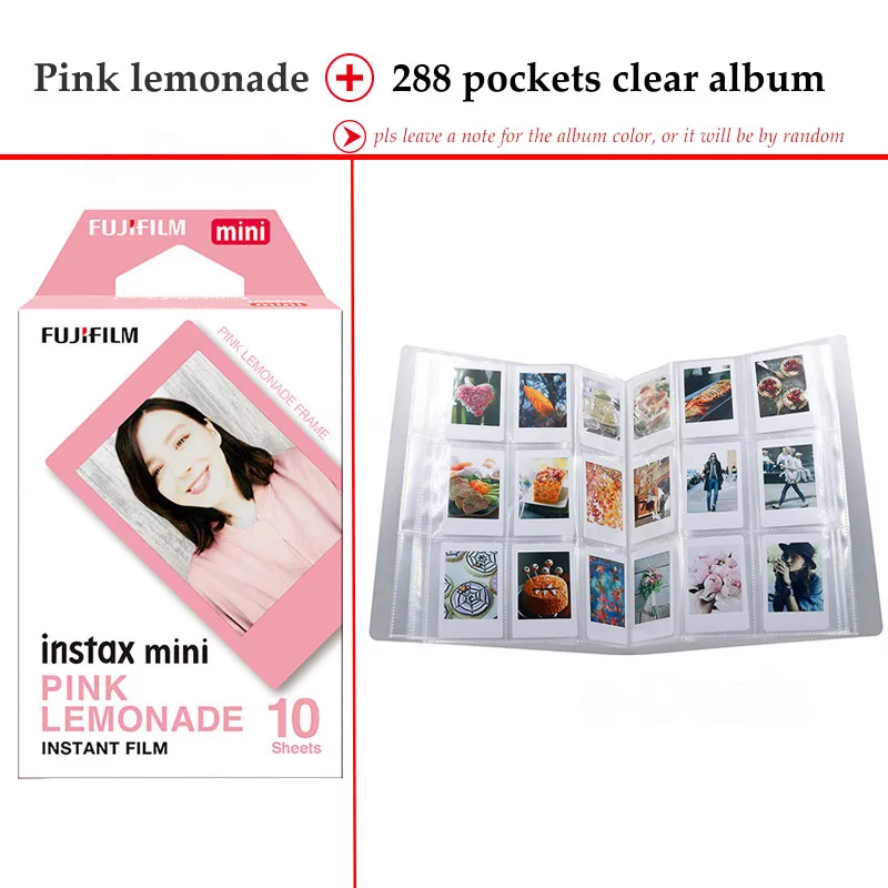 Fujifilm Instax Mini Film Pink Lemonade 10 листов для 9 8 7s 70 90 25 мгновенная полироидная камера